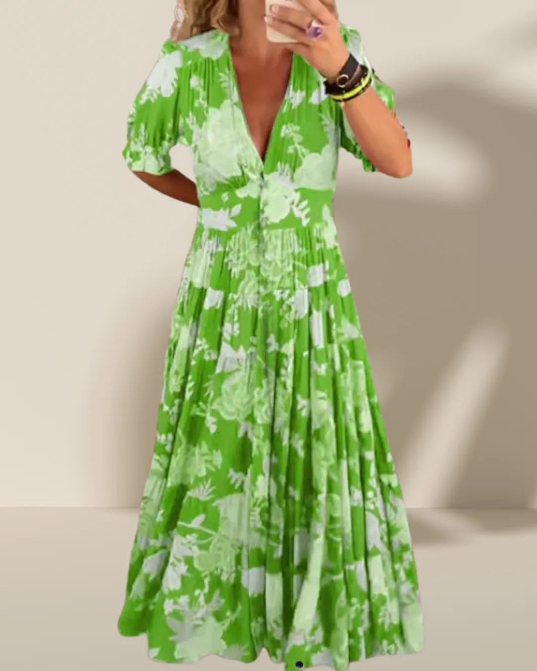 V-Neck Floral Maxi Dress