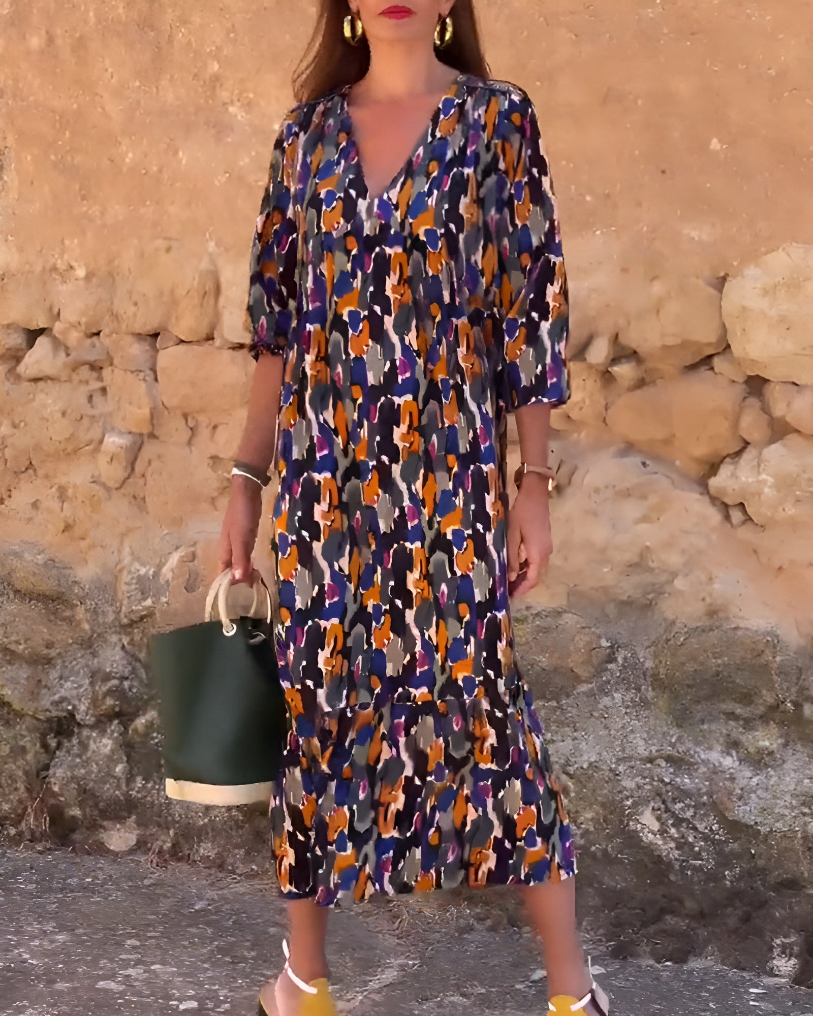Emma | Flowy Retro Print Dress