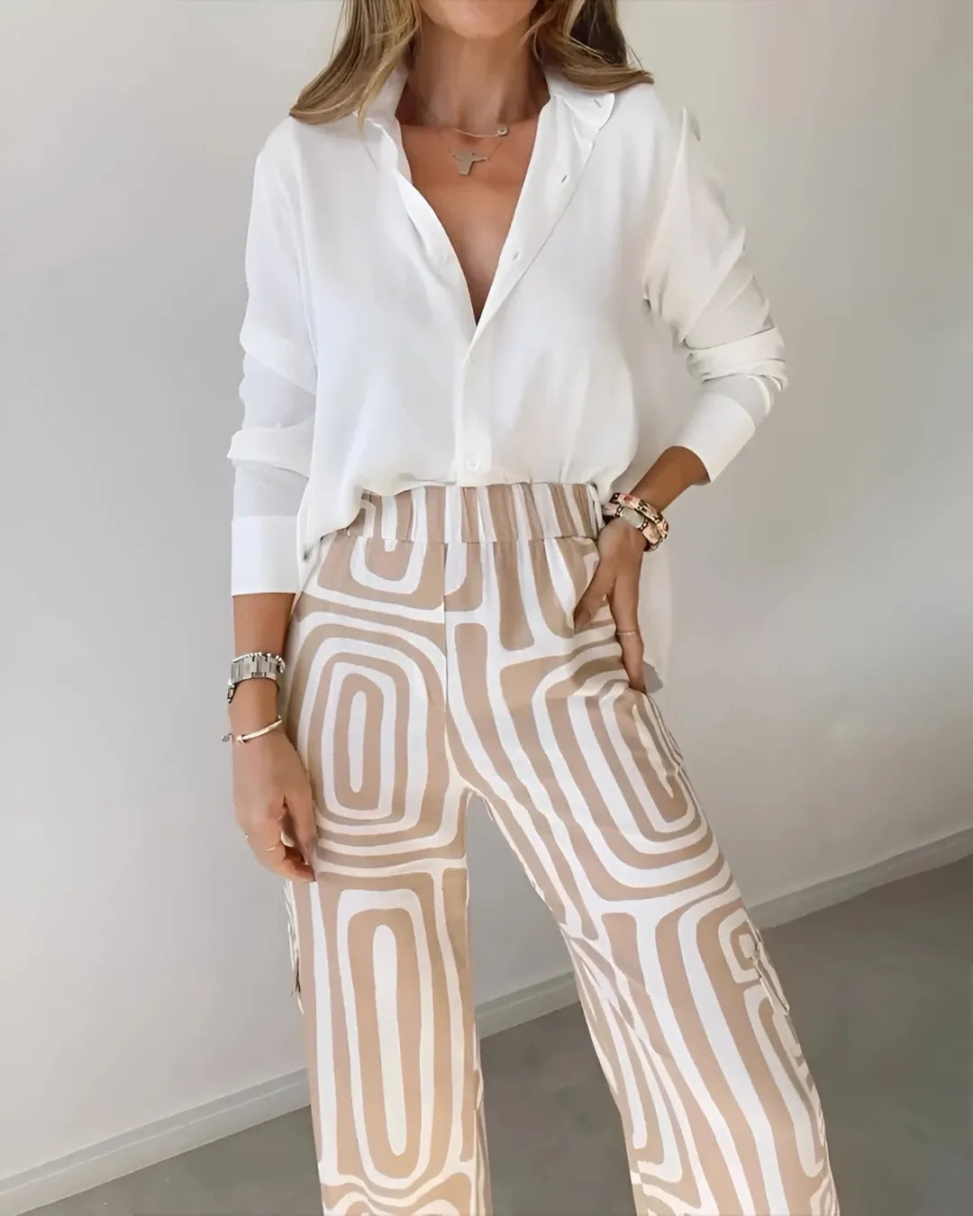 Two-Piece Graphic Print Suit