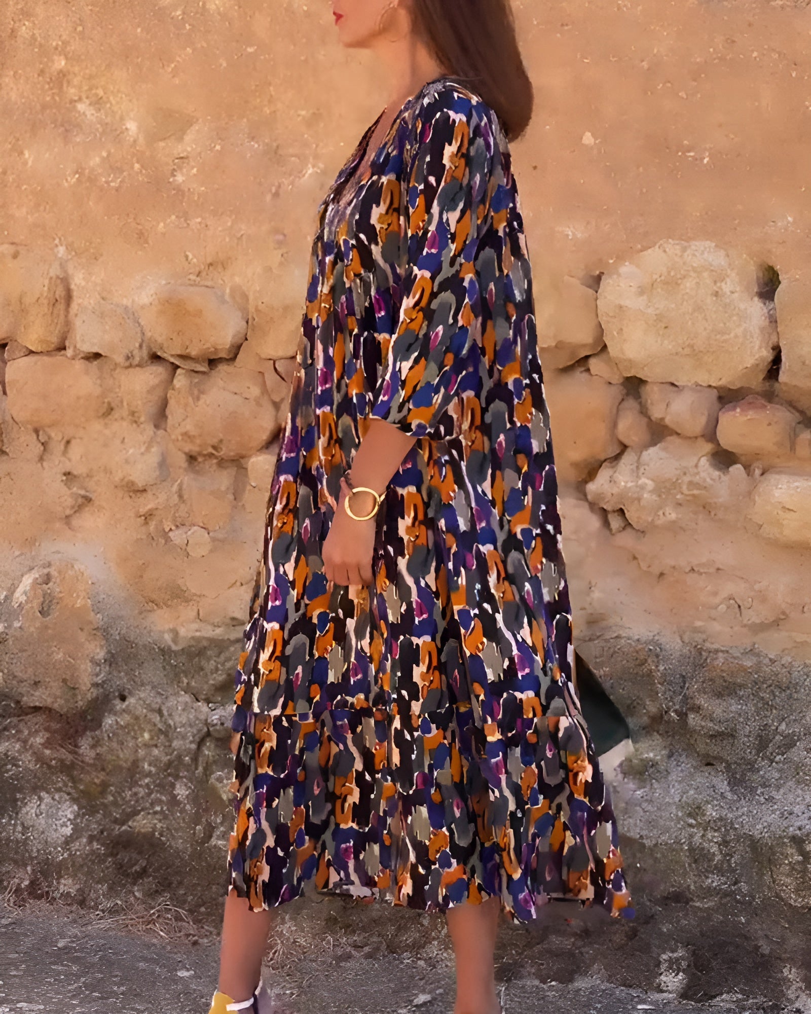 Emma | Flowy Retro Print Dress