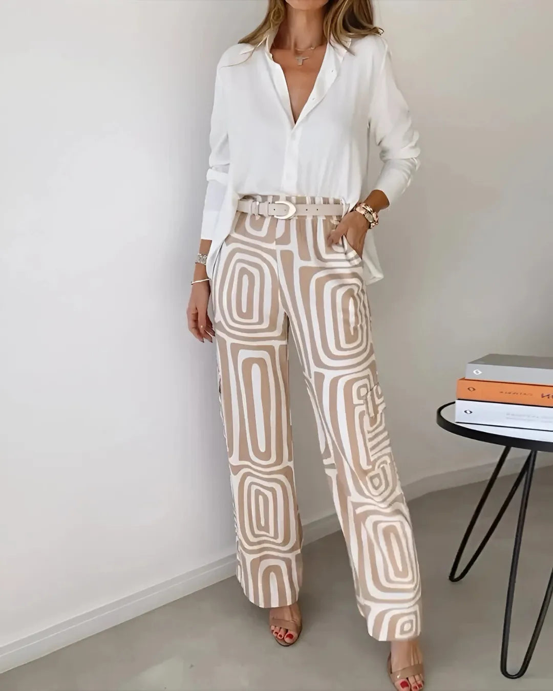 Two-Piece Graphic Print Suit